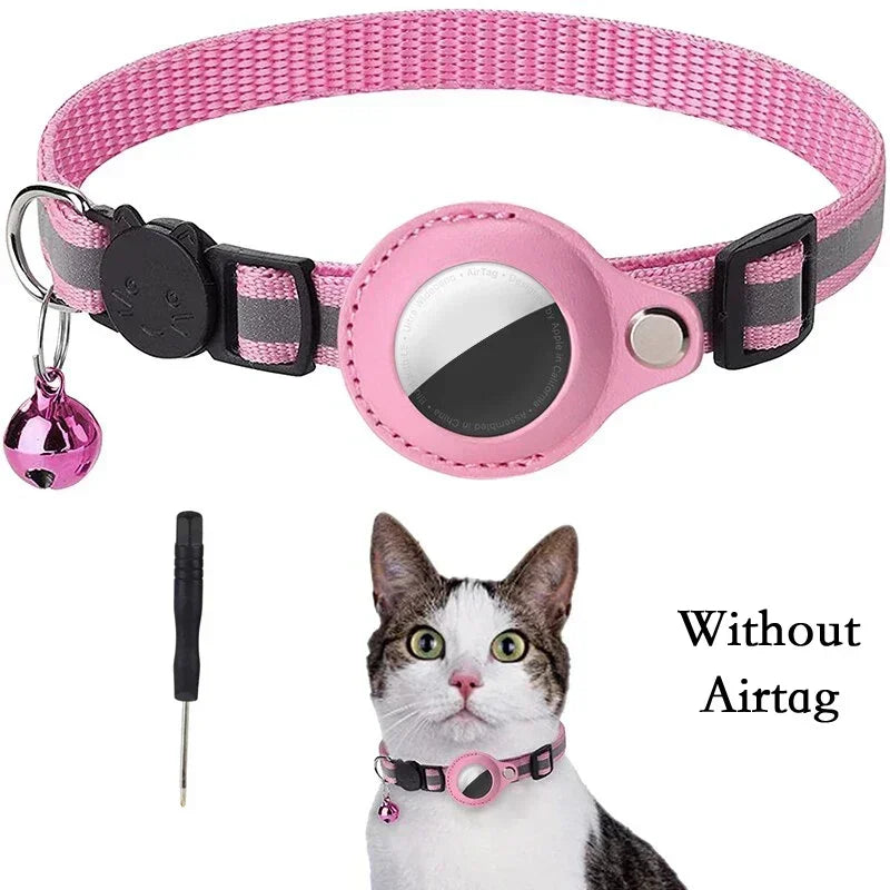 Reflective Airtag Cat Collar with Bell