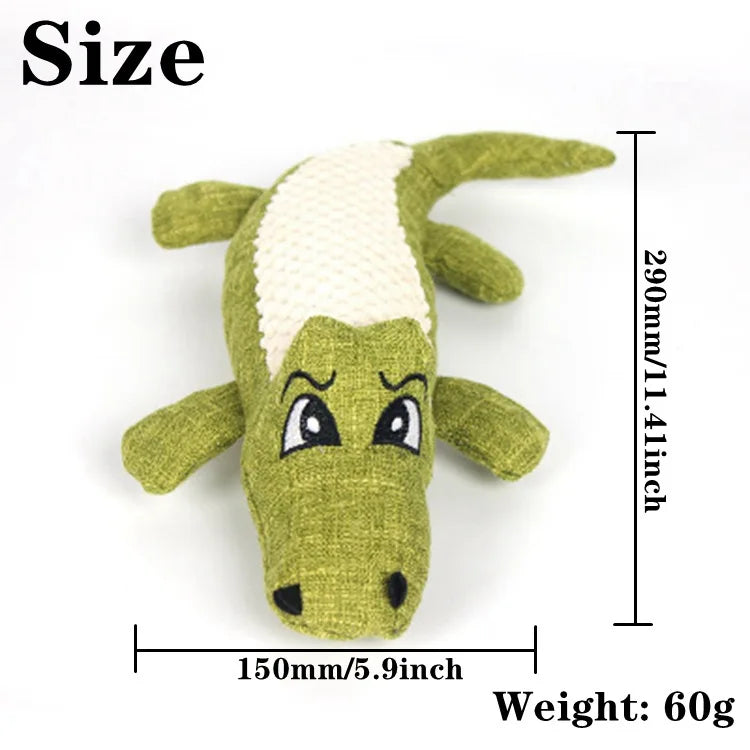 Plush Alligator Dog Chew Toy with Squeaker