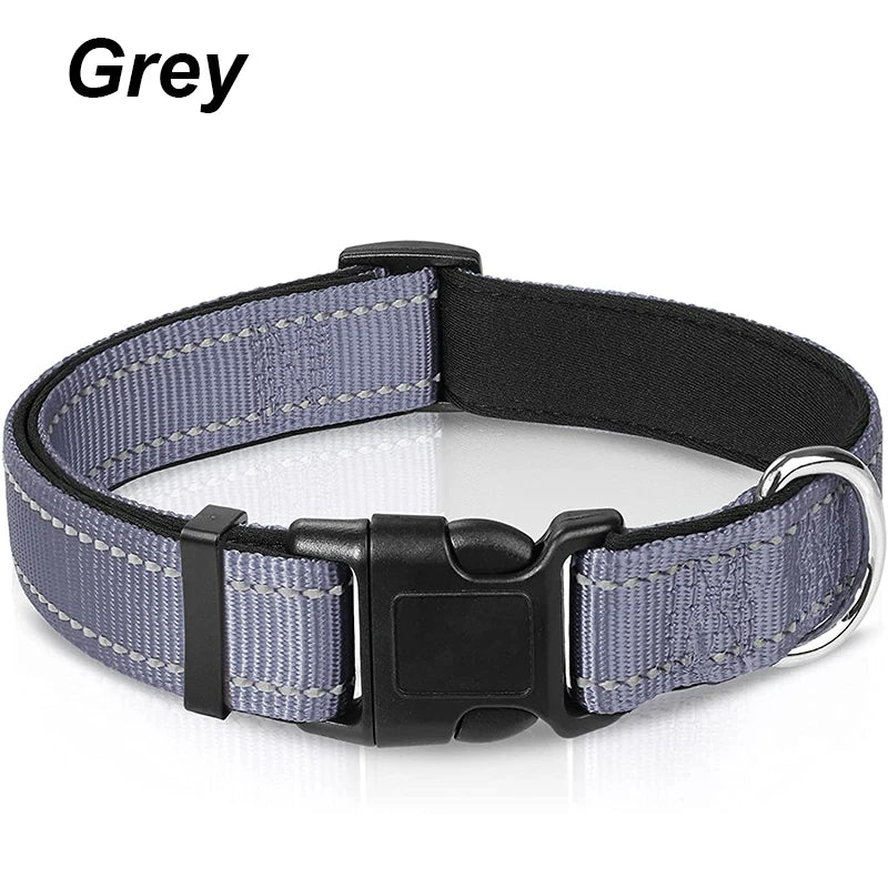 Reflective Neoprene Padded Dog Collar