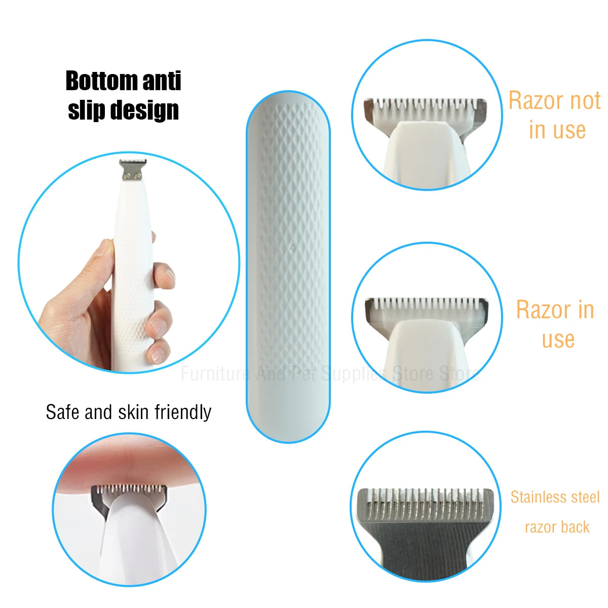 Waterproof Dog Paw Trimmer with LED Light