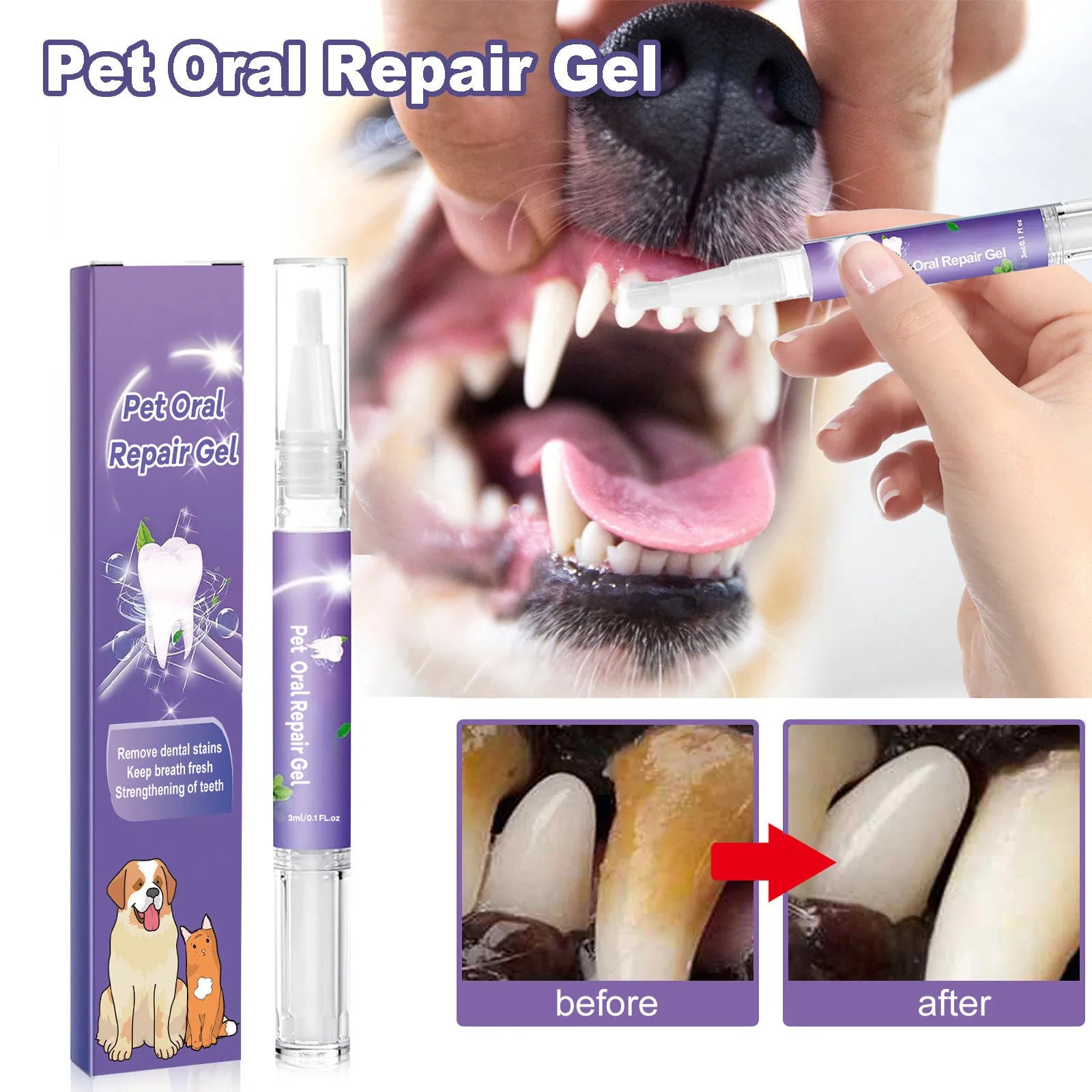 3ml Pet Oral Gel for Teeth & Breath