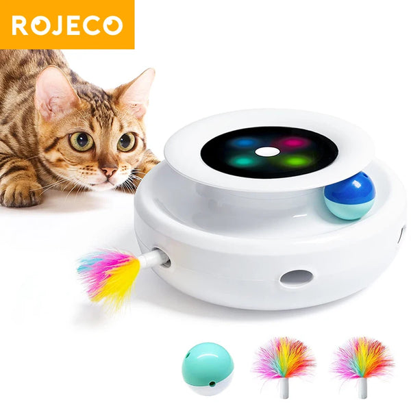 ROJECO 2-in-1 Smart Cat Feather & Ball ToyROJECO 2-in-1 Smart Cat Feather & Ball Toy