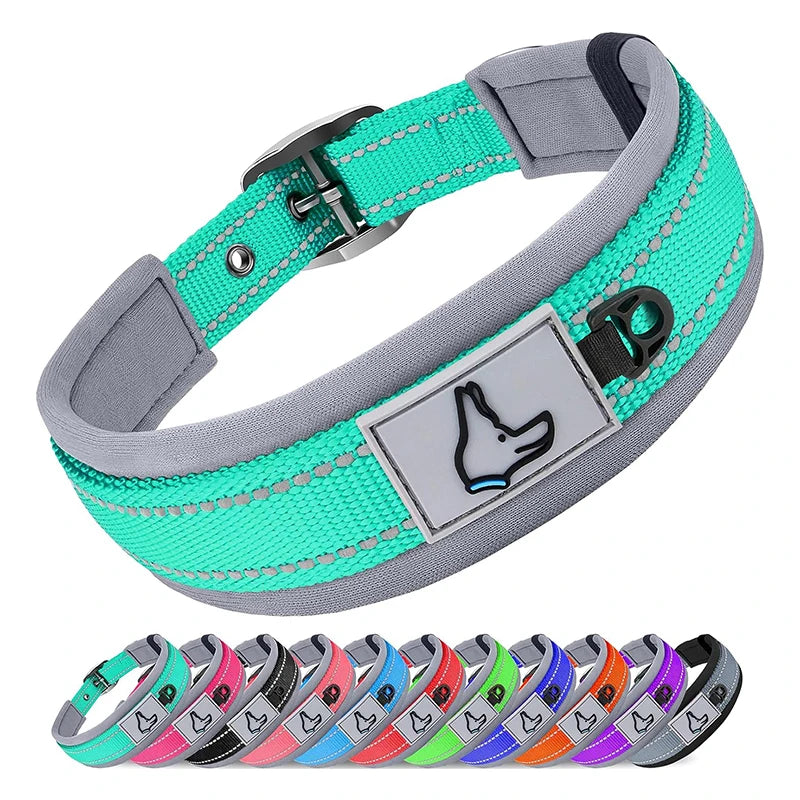 Padded Reflective Neoprene Dog Collar