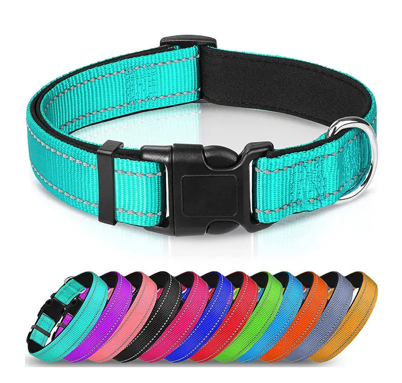 Reflective Neoprene Padded Dog Collar