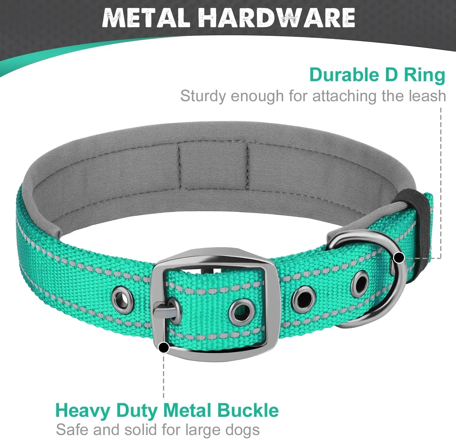 Padded Reflective Neoprene Dog Collar