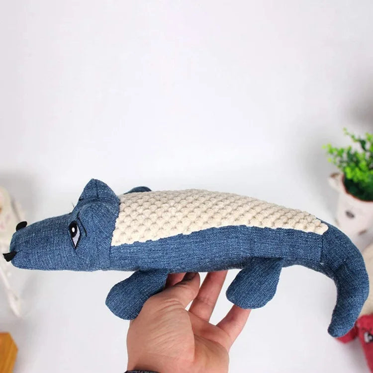 Plush Alligator Dog Chew Toy with Squeaker