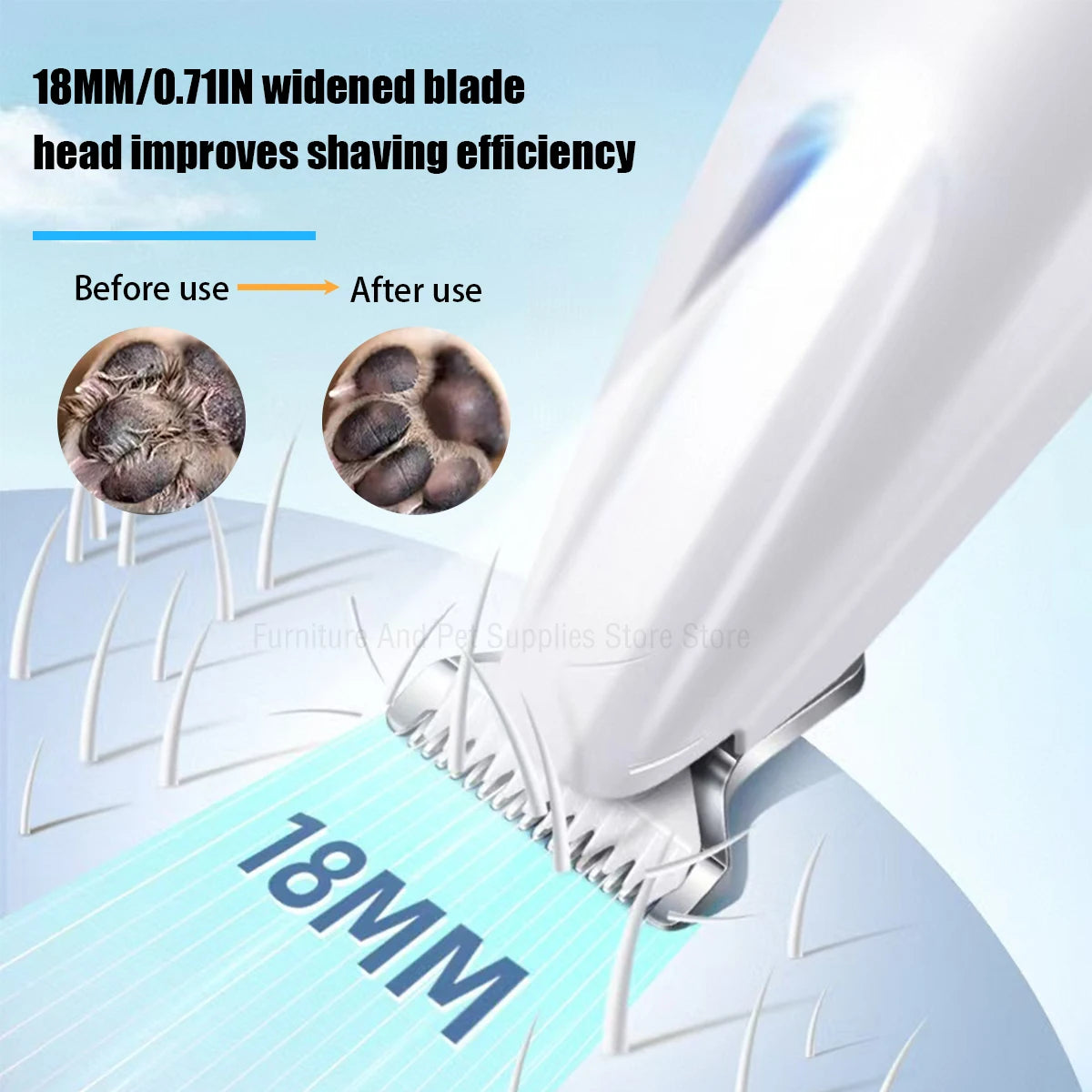 Waterproof Dog Paw Trimmer with LED Light