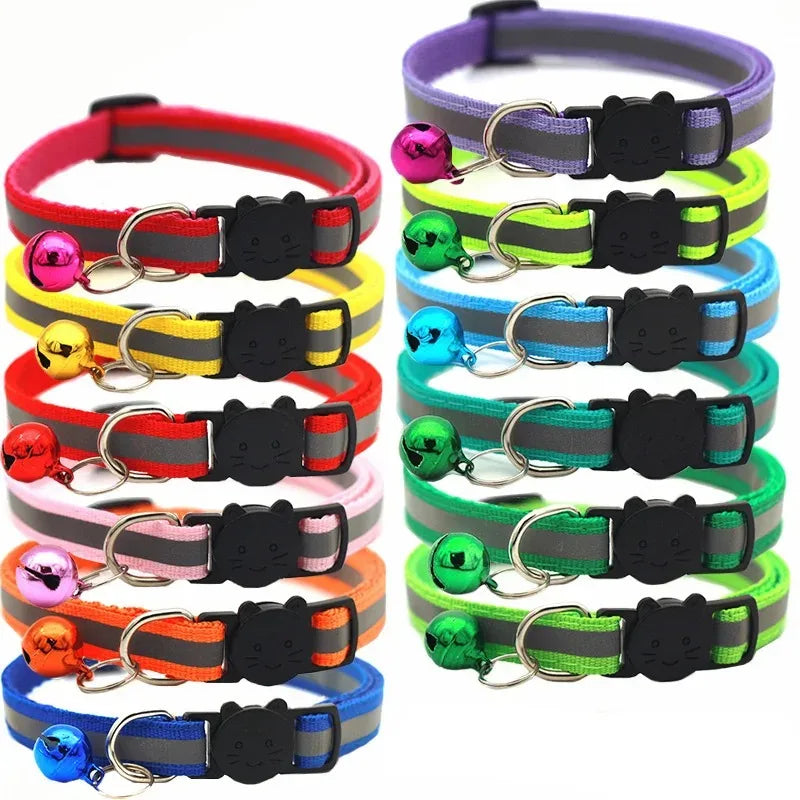 10PCS Adjustable Cat Collars with Bell