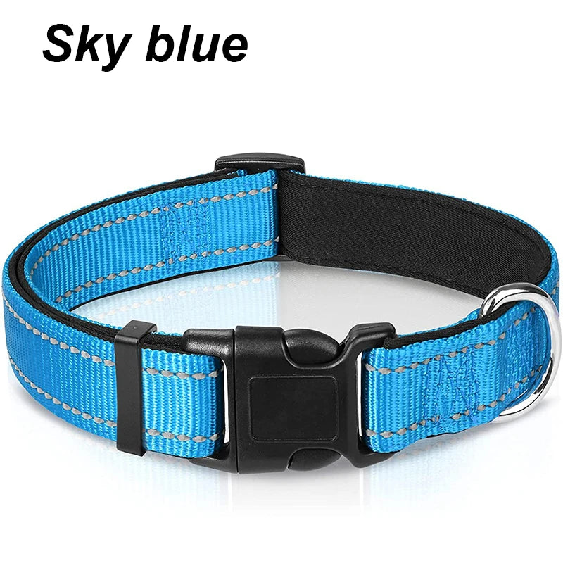 Reflective Neoprene Padded Dog Collar