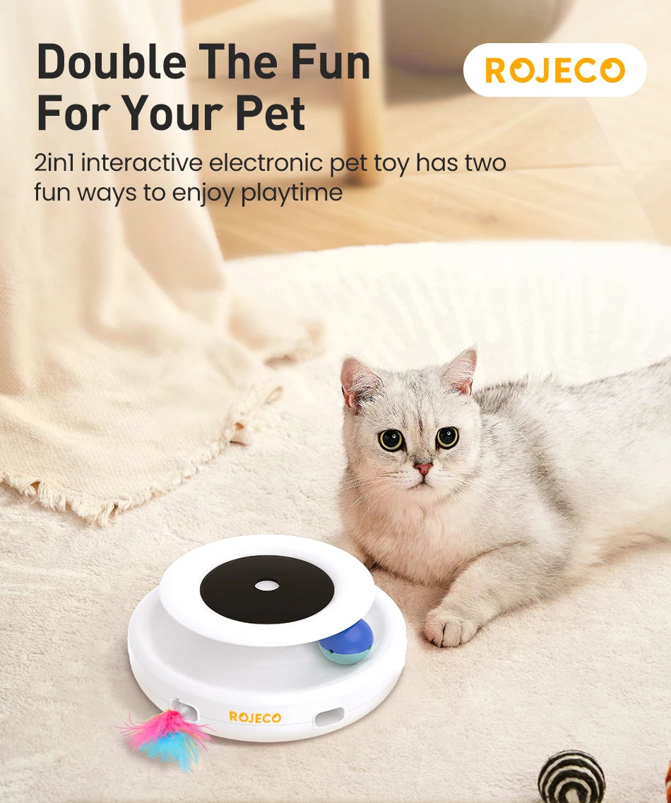 ROJECO 2-in-1 Smart Cat Feather & Ball ToyROJECO 2-in-1 Smart Cat Feather & Ball Toy
