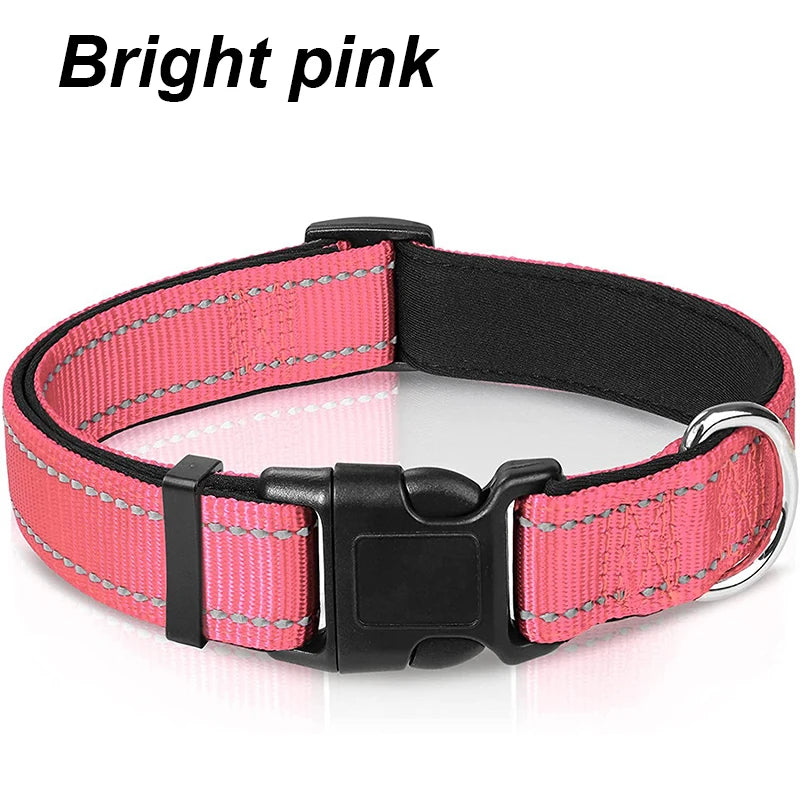 Reflective Neoprene Padded Dog Collar