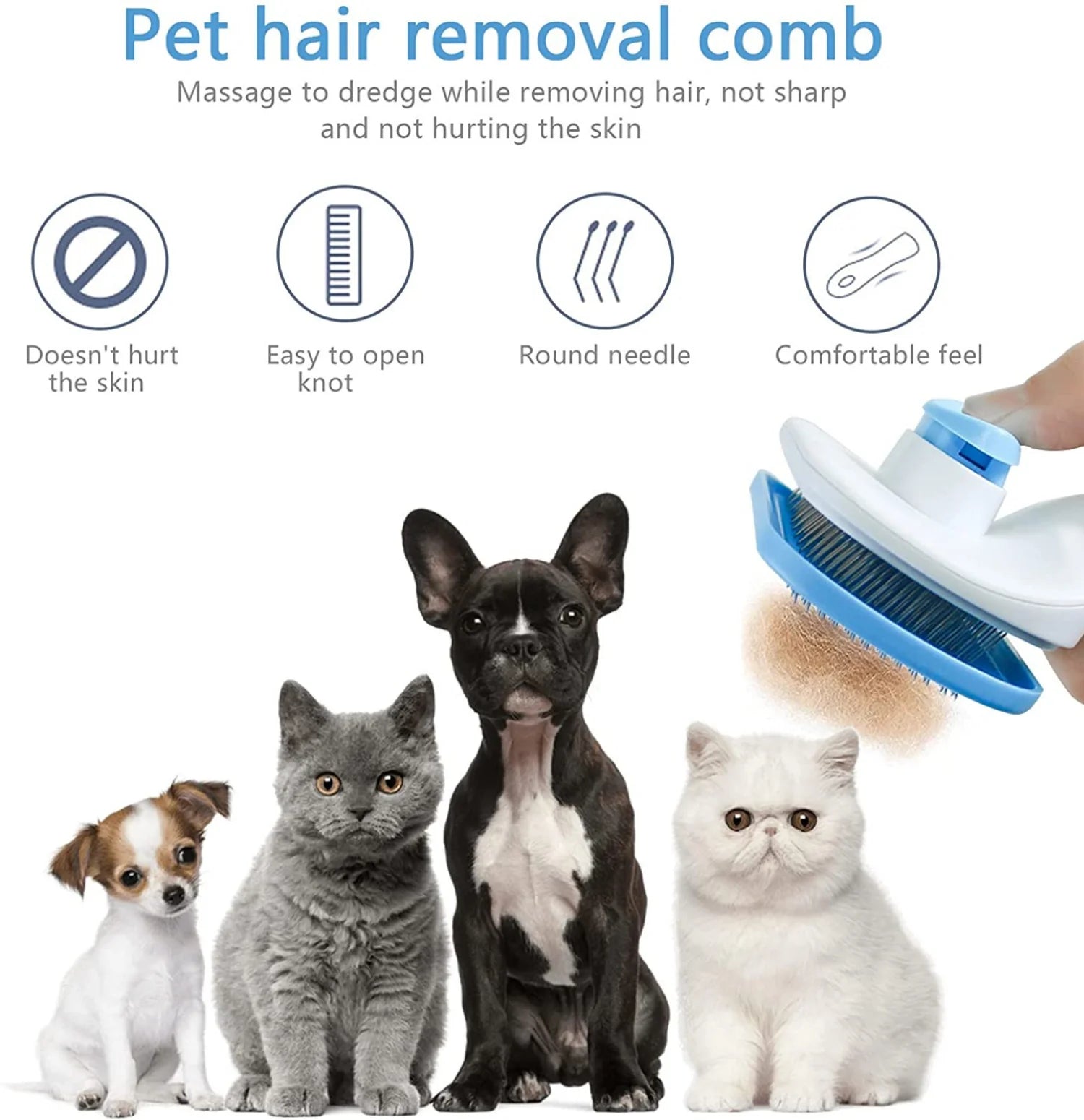 Dog & Cat Hair Remover Grooming Brush