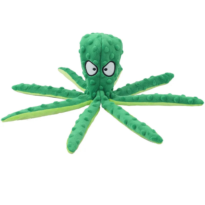 Bite-Resistant Plush Octopus Squeaky Dog Toy