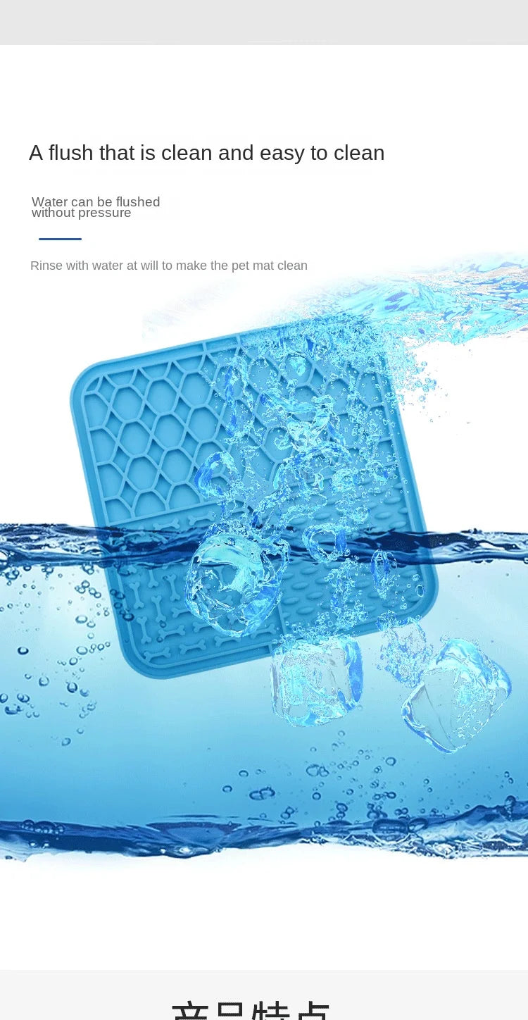 Silicone Pet Licking Pad – Slow Feeder with Suction Cups