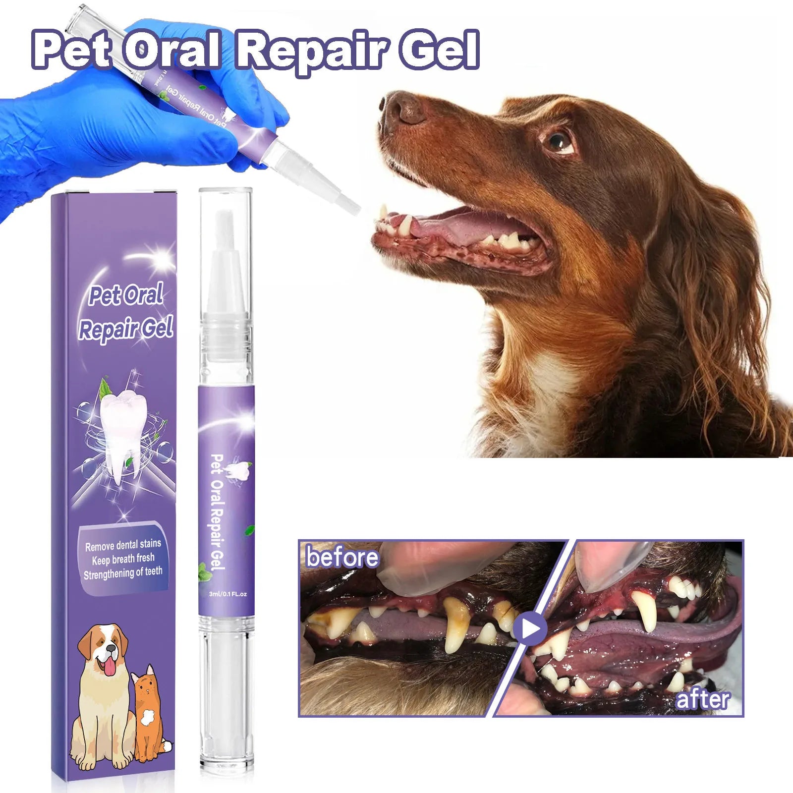 3ml Pet Oral Gel for Teeth & Breath