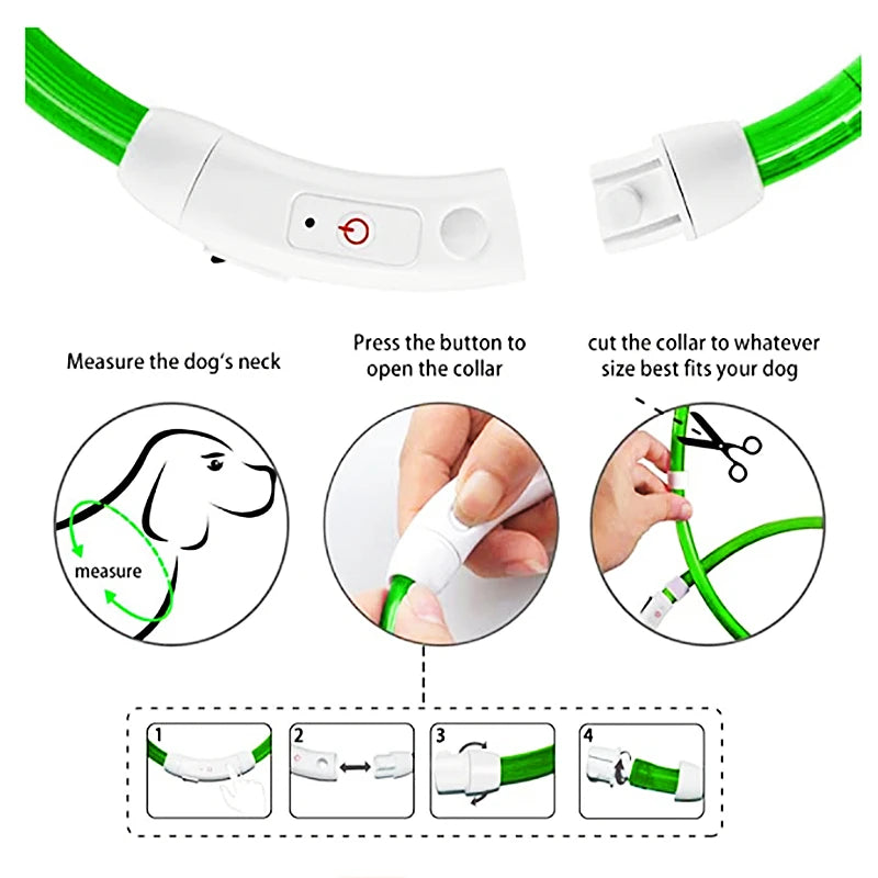 USB Rechargeable LED Pet Safety Collar