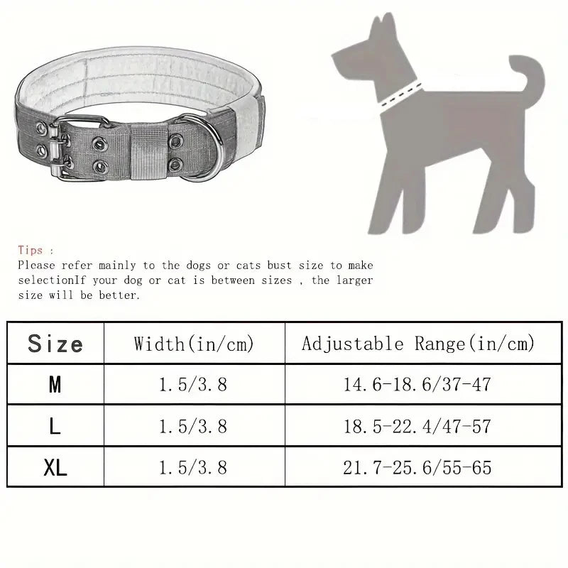 Adjustable Nylon Tactical Dog Collar