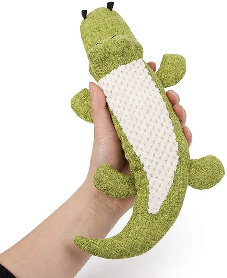Plush Alligator Dog Chew Toy with Squeaker
