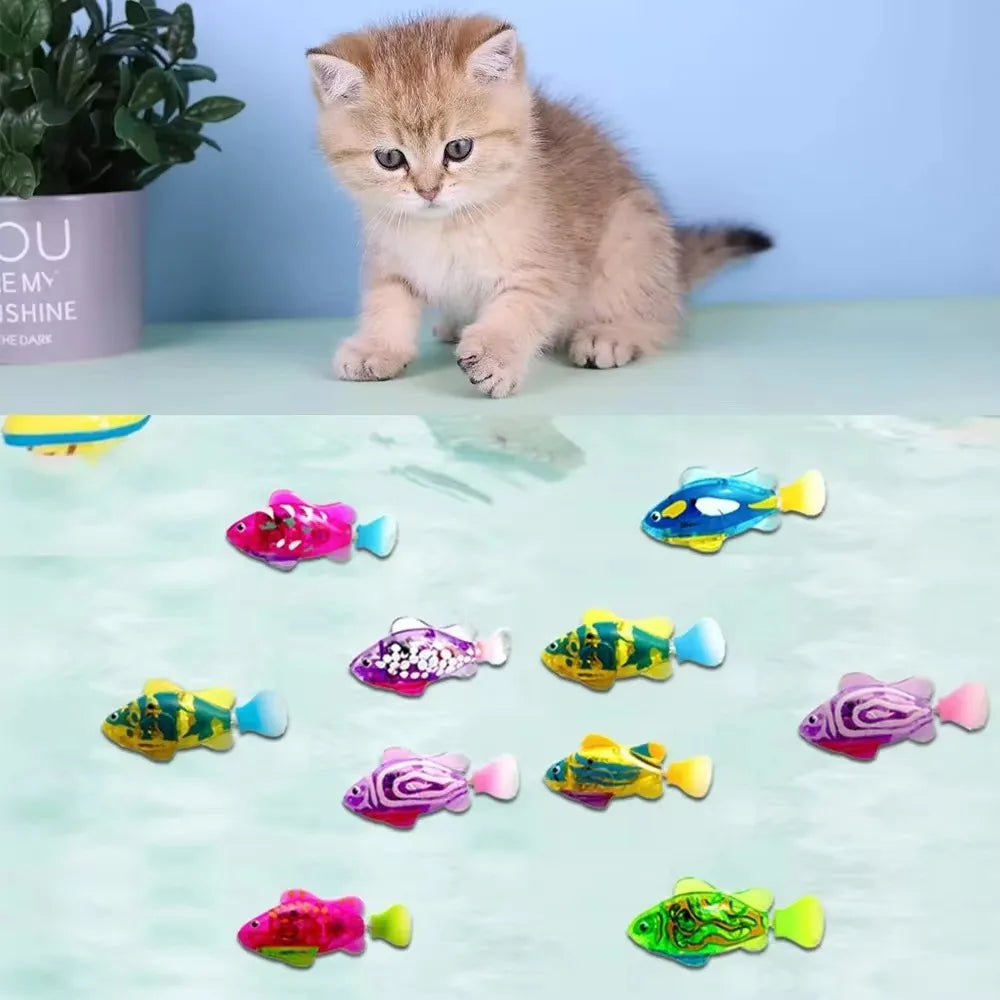 LED Interactive Swimming Robot Fish Cat Toy