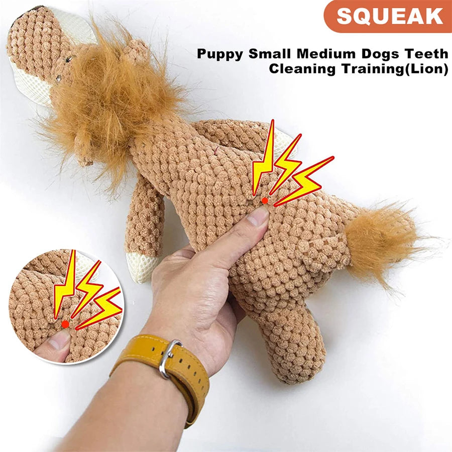 Bite-Resistant Plush Squeaky Dog Toy – Animal Design