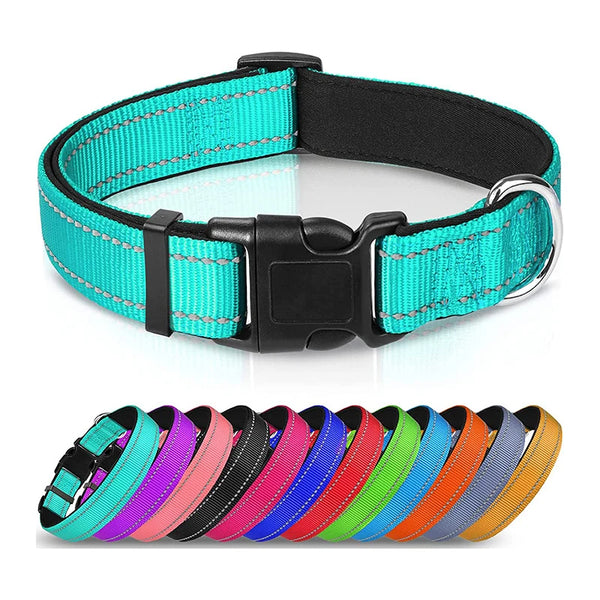Reflective Neoprene Padded Dog Collar