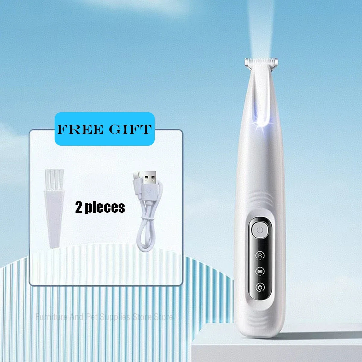 Waterproof Dog Paw Trimmer with LED Light