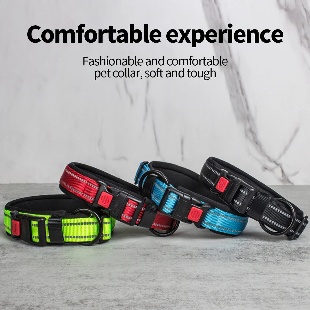 Reflective Adjustable Foam Dog Collar