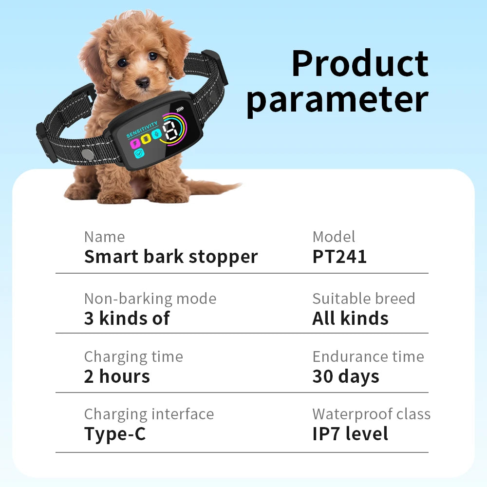 Smart Rechargeable Anti-Bark Dog Training Collar