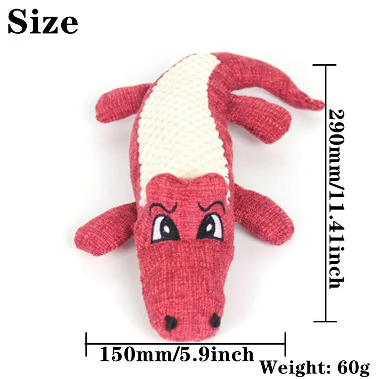 Plush Alligator Dog Chew Toy with Squeaker