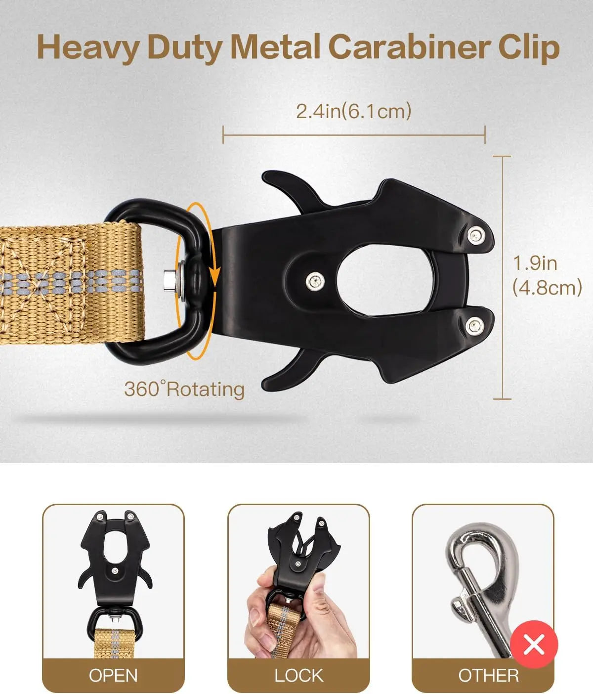 Reflective Shock-Absorbing Tactical Dog Leash