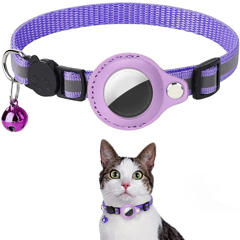 Reflective Airtag Cat Collar with Bell