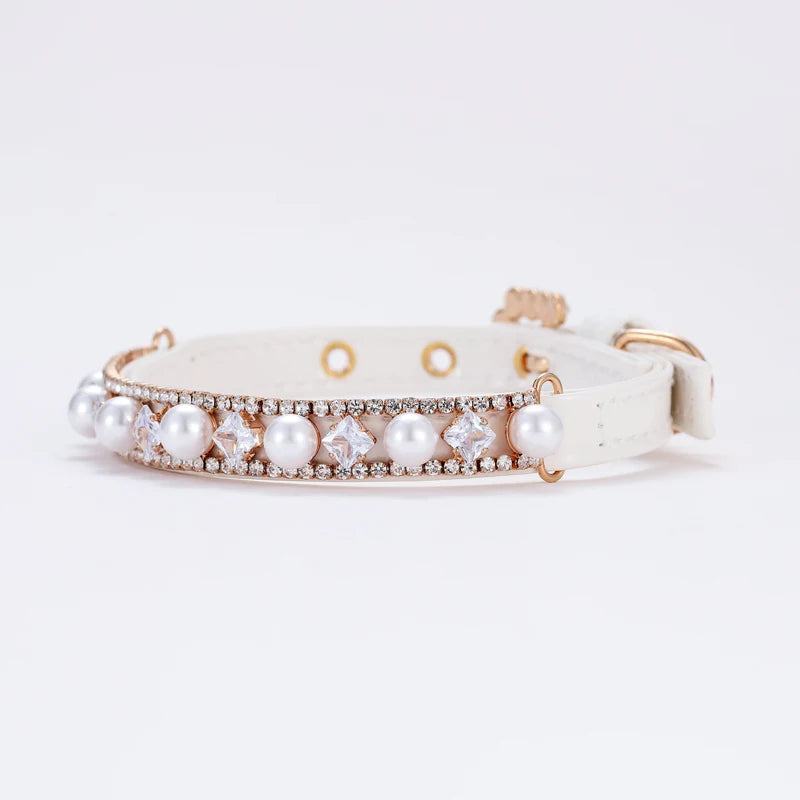 Luxury Pearl Rhinestone Cat & Puppy Necklace