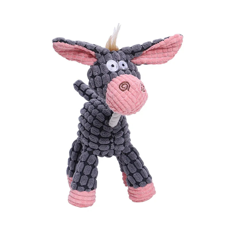 Plush Donkey Squeaky Dog Chew Toy