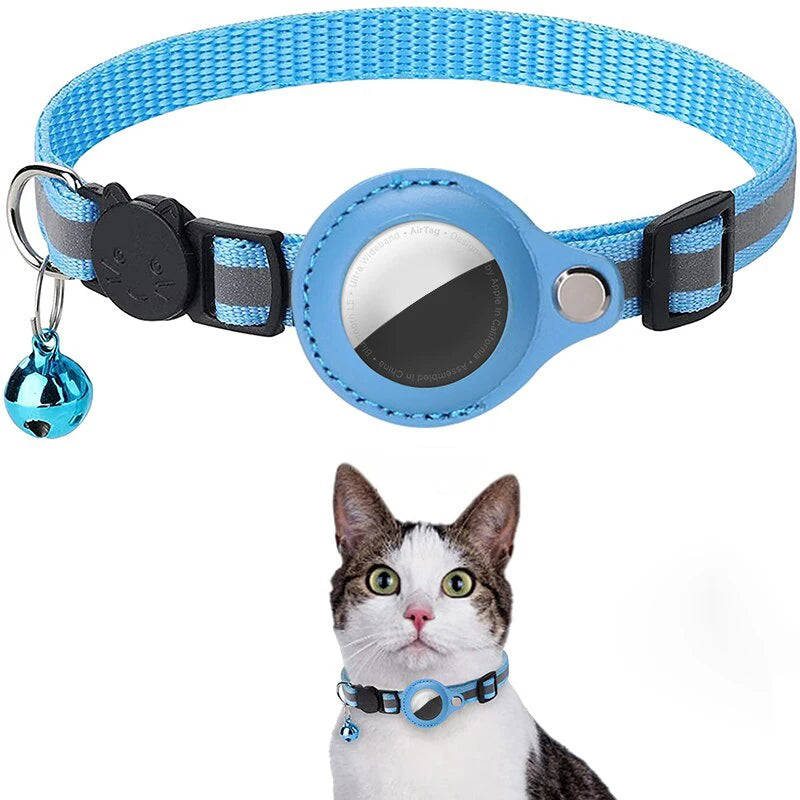 Reflective Airtag Cat Collar with Bell