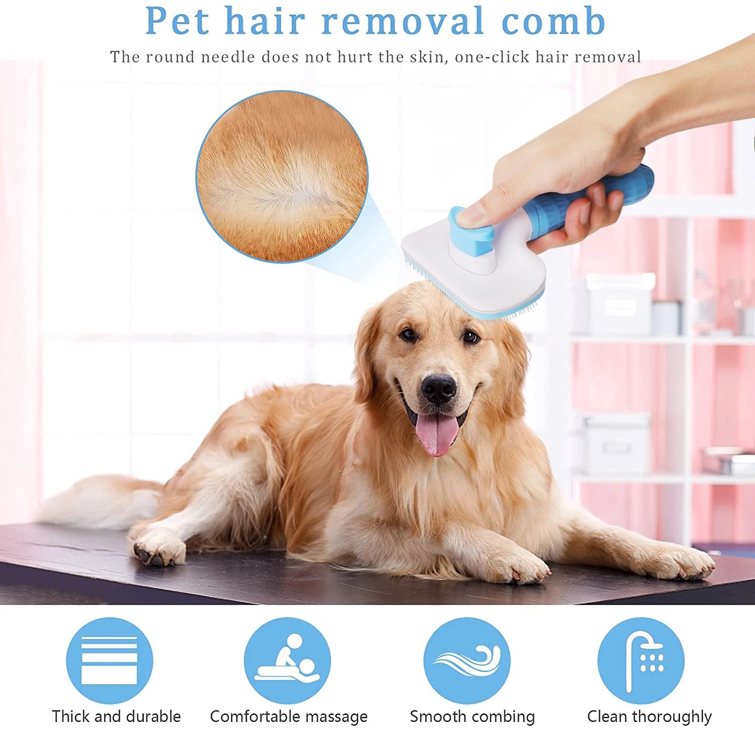Dog & Cat Hair Remover Grooming Brush