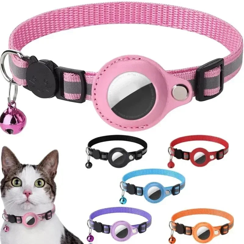 Reflective Airtag Cat Collar with Bell