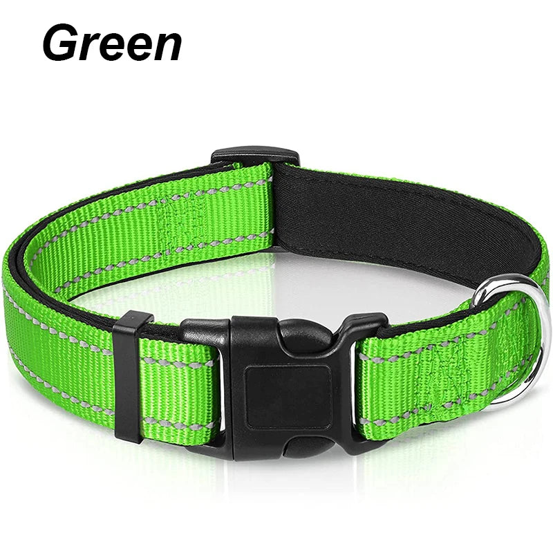 Reflective Neoprene Padded Dog Collar