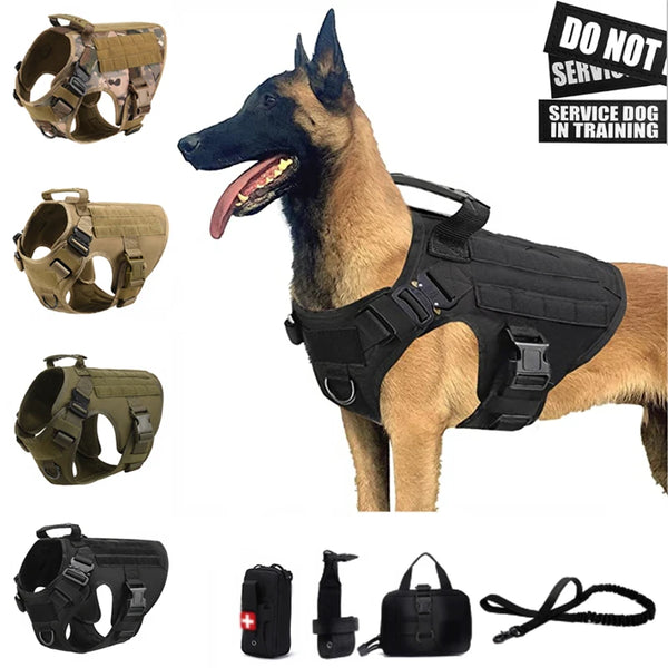 Tactical Military Dog Harness & Leash Set
