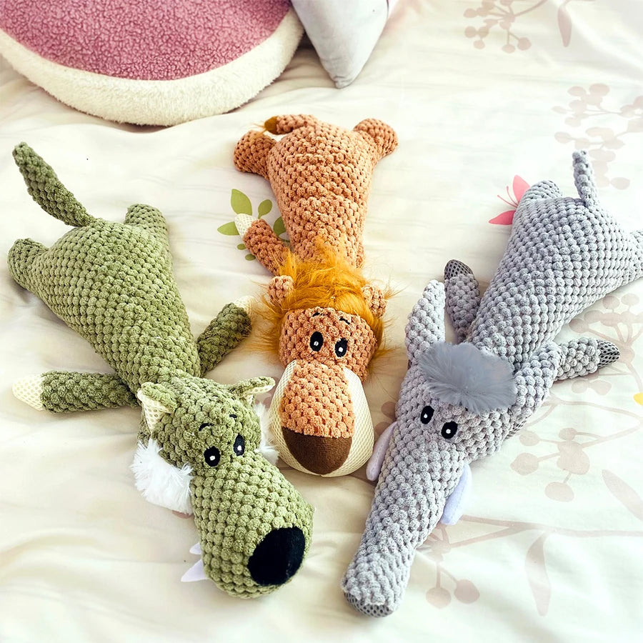 Bite-Resistant Plush Squeaky Dog Toy – Animal Design