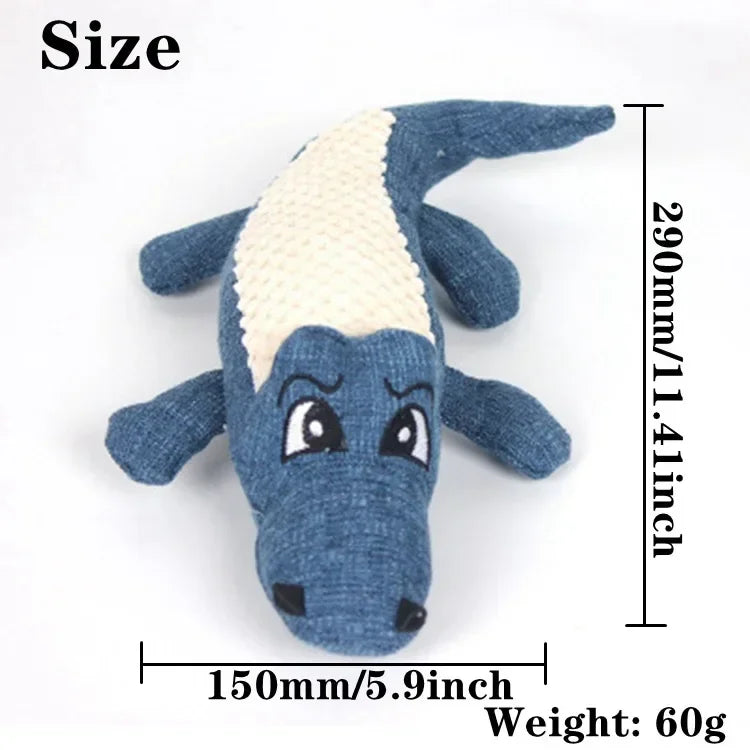 Plush Alligator Dog Chew Toy with Squeaker