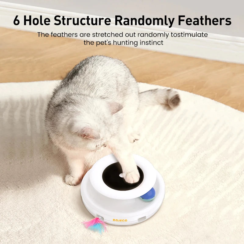 ROJECO 2-in-1 Smart Cat Feather & Ball ToyROJECO 2-in-1 Smart Cat Feather & Ball Toy